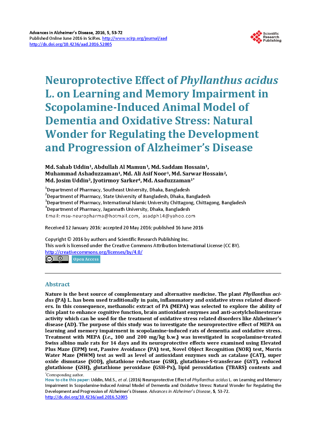 Neuroprotective Effect Of Phyllanthus Acidus L - Page 2