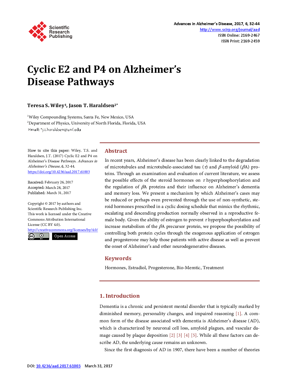 Cyclic E2 And P4 On Alzheimer’s Disease Pathways - Page 2