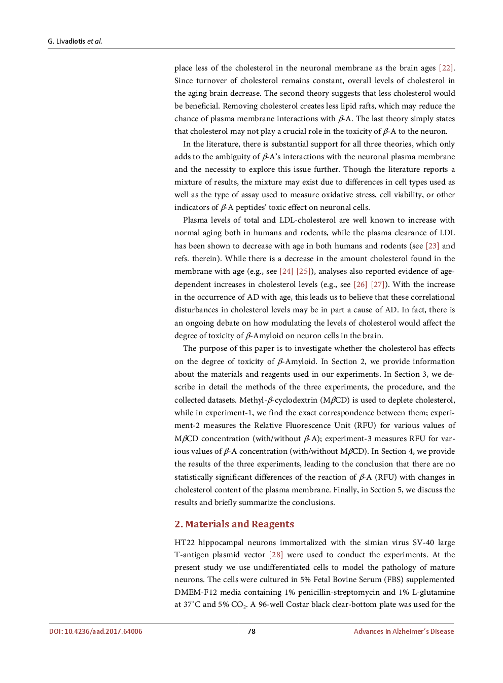 Experimental Analysis Of Interacting HT22 Plasma Membrane Cholesterol And β-Amyloid - Page 5