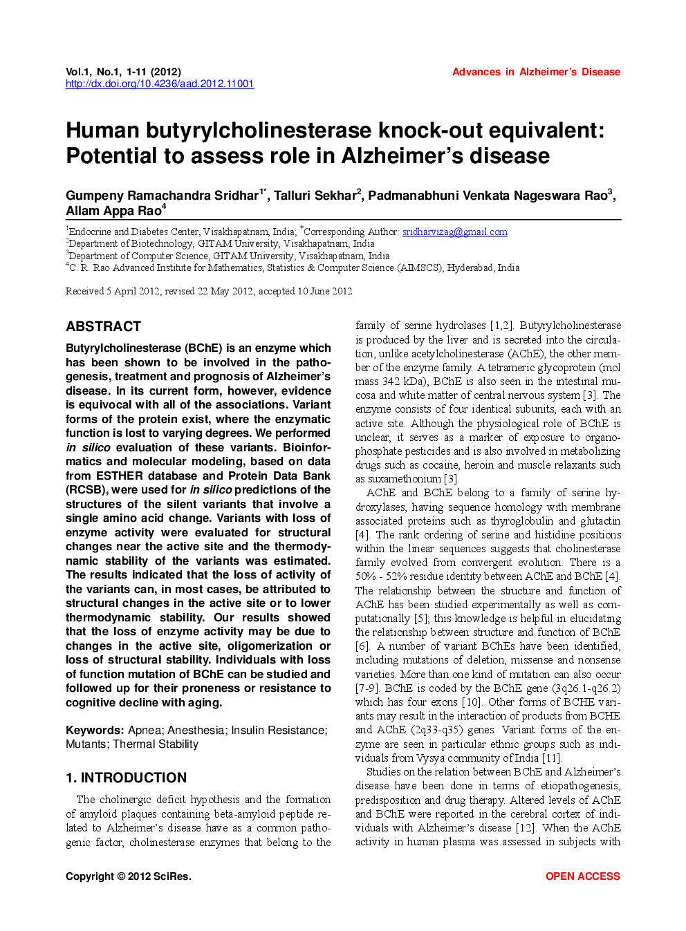 Human Butyrylcholinesterase Knock-Out Equivalent: Potential To Assess Role In Alzheimer’s Disease - Page 2