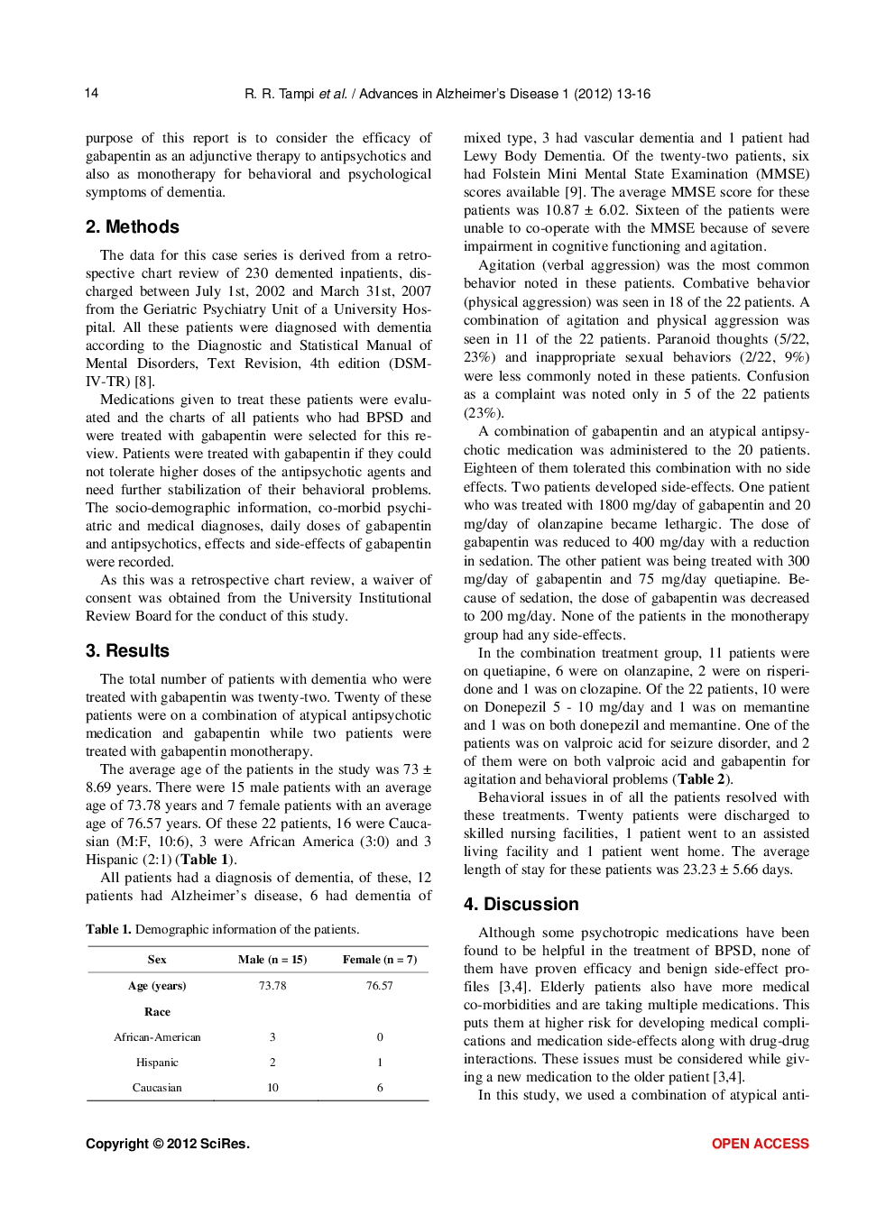 Gabapentin For The Treatment Of Behavioral And Psychological Symptoms Of Dementia* - Page 3