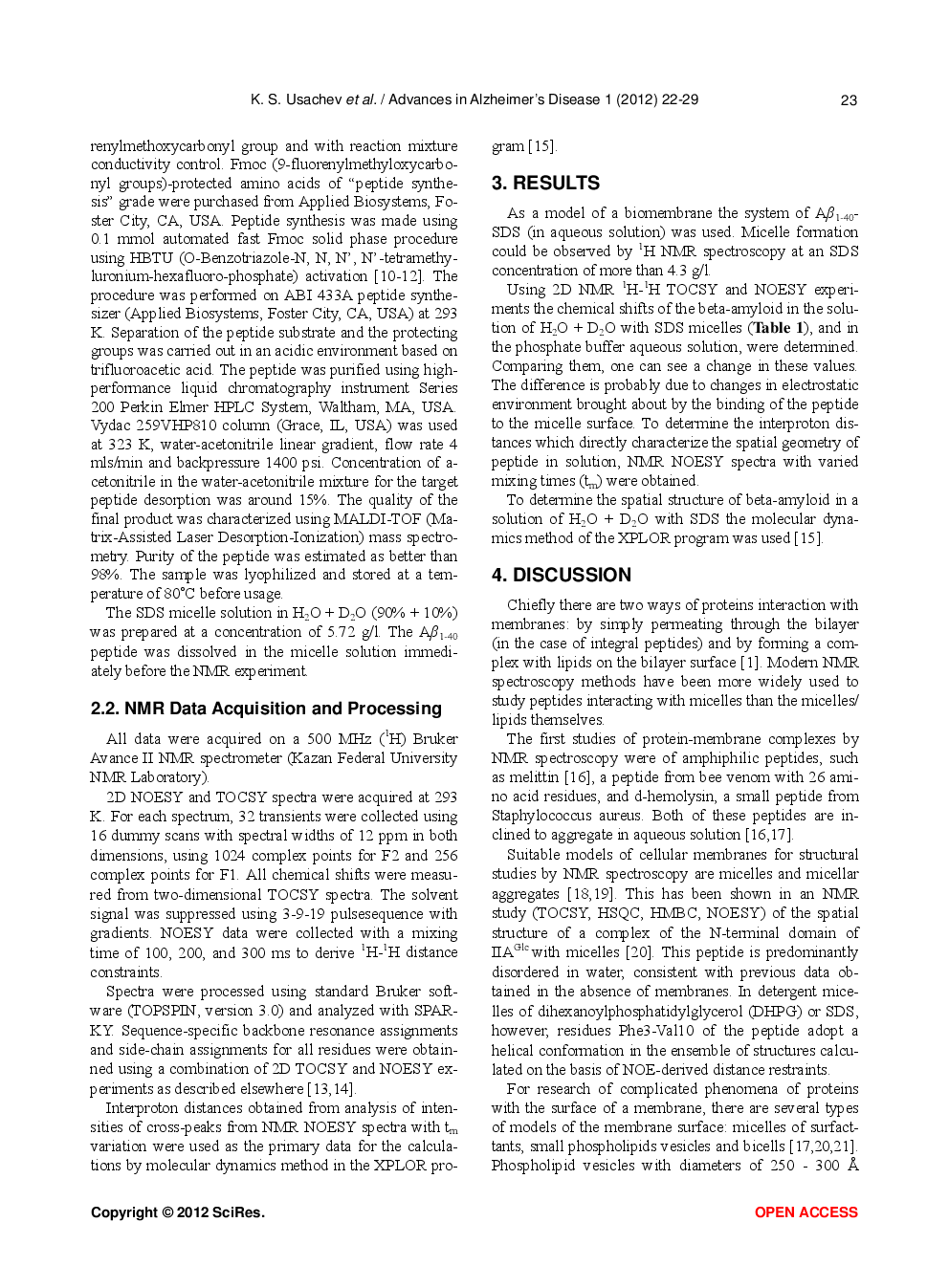 Spatial Structure Of Beta-Amyloid Aβ1-40 In Complex With A Biological Membrane Model - Page 3