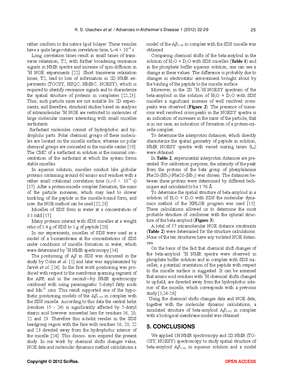 Spatial Structure Of Beta-Amyloid Aβ1-40 In Complex With A Biological Membrane Model - Page 5