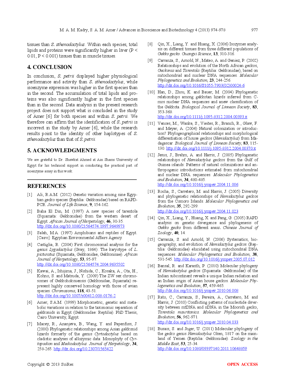 Biochemical Variability Between Two Egyptian Stenodactylus Species (Reptilia: Gekkonidae) Inhabiting North Sinai - Page 5