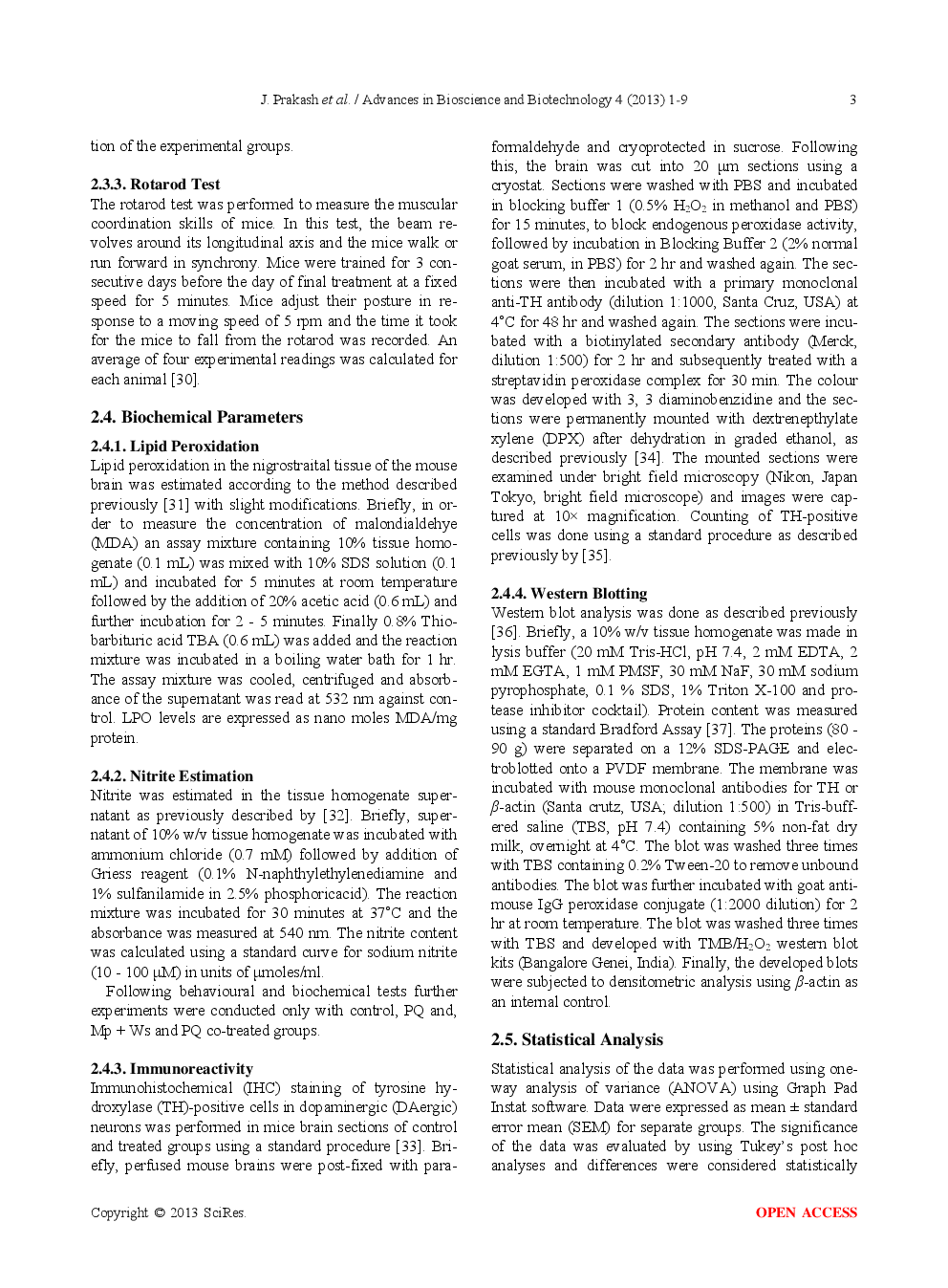 Synergistic Effect Of Mucuna Pruriens And Withania Somnifera In A Paraquat Induced Parkinsonian Mouse Model* - Page 4