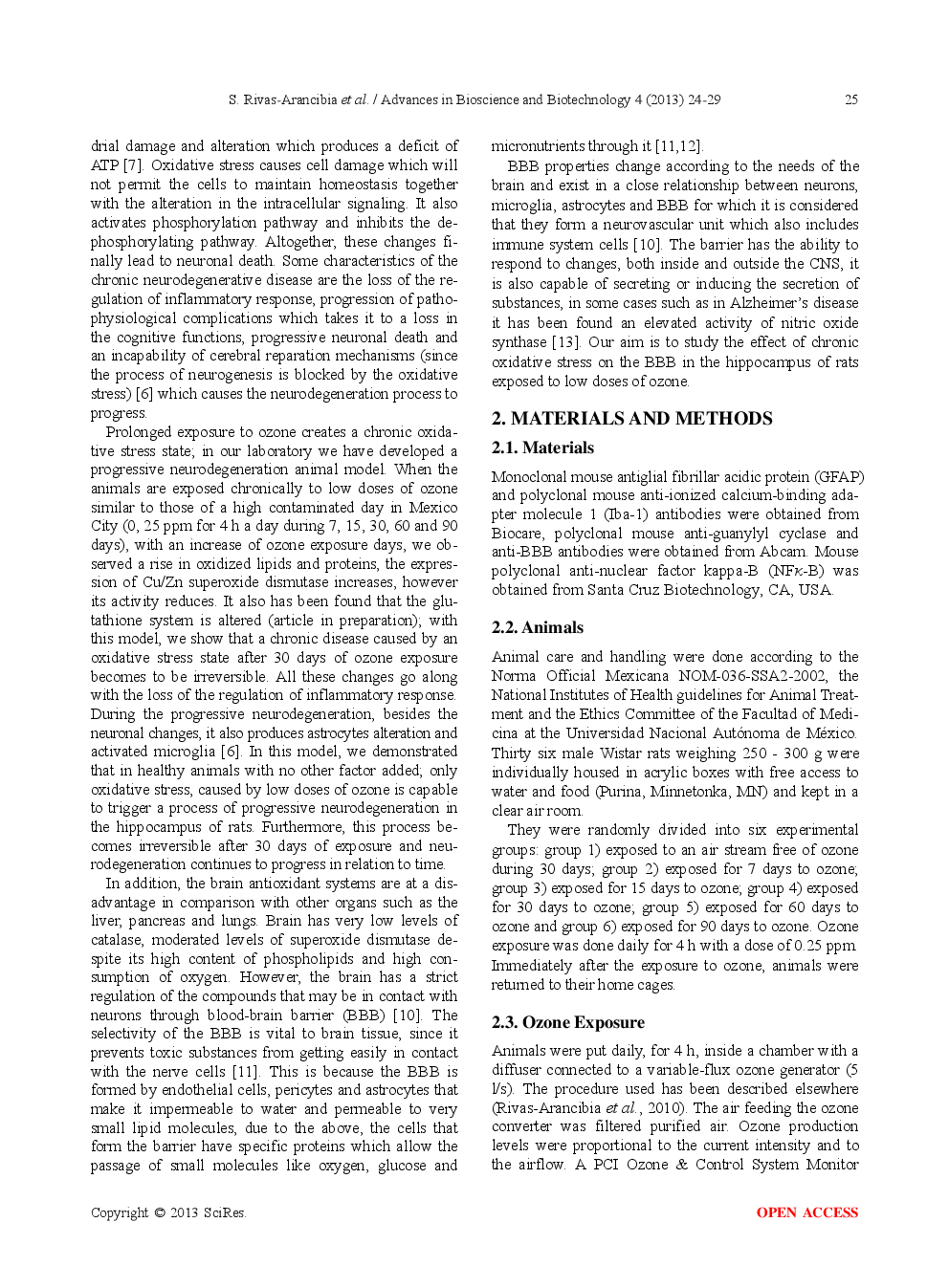 Chronic Exposure To Low Doses Of Ozone Produces A State Of Oxidative Stress And Blood-Brain Barrier Damage In The Hippocampus Of Rat - Page 3