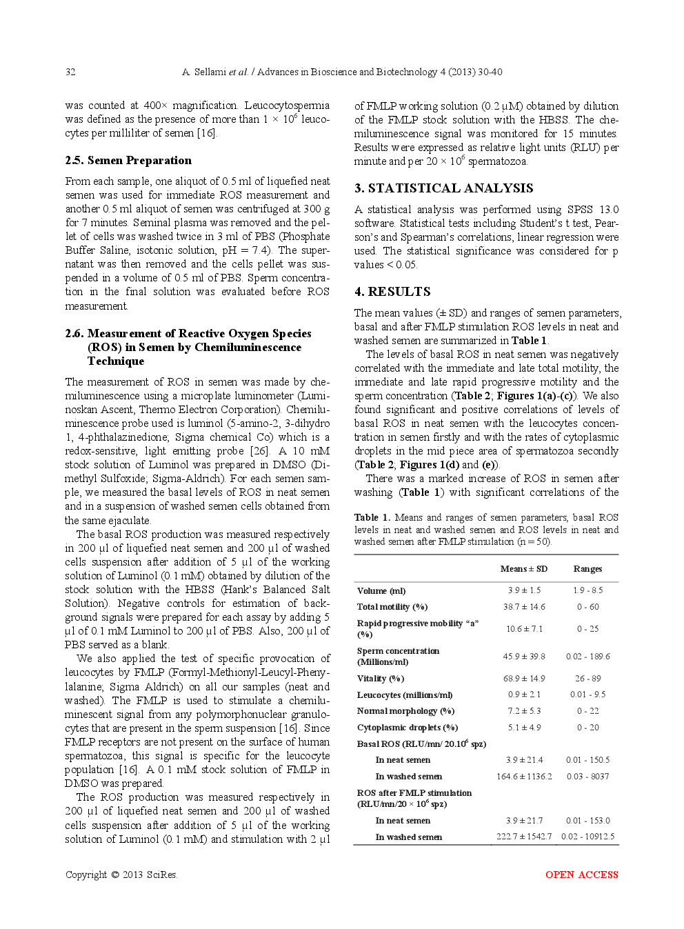 Evaluation Of The Impact Of Leucocytospermia On Semen Oxidative Status By Chemiluminescence Technique In Infertile Men* - Page 4