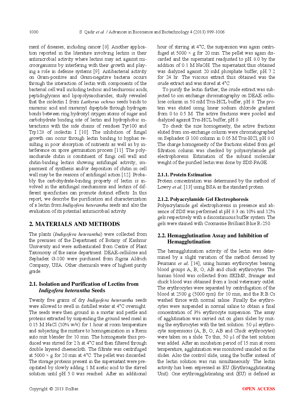 Evaluation Of Antimicrobial Activity Of A Lectin Isolated And Purified From Indigofera Heterantha - Page 3