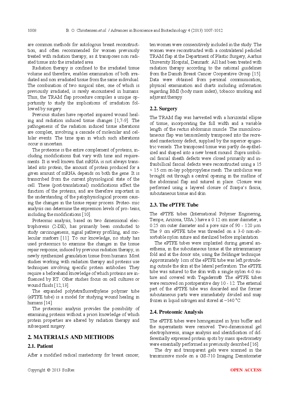 A Proteomic Analysis Of The Effect Of Radiation Therapy On Wound Healing In Women Reconstructed With The TRAM Flap - Page 3