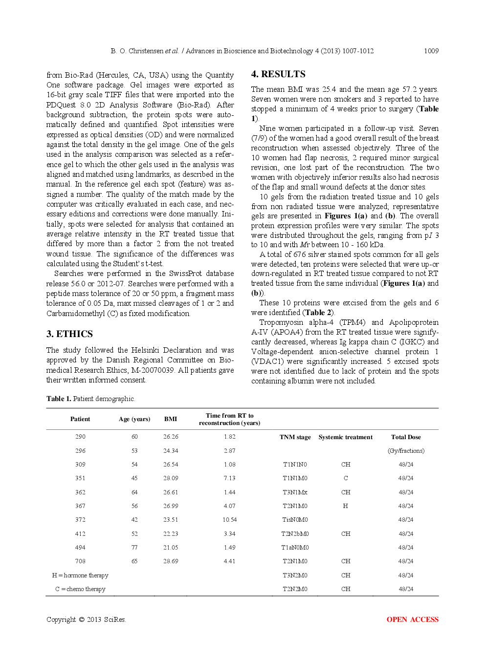 A Proteomic Analysis Of The Effect Of Radiation Therapy On Wound Healing In Women Reconstructed With The TRAM Flap - Page 4