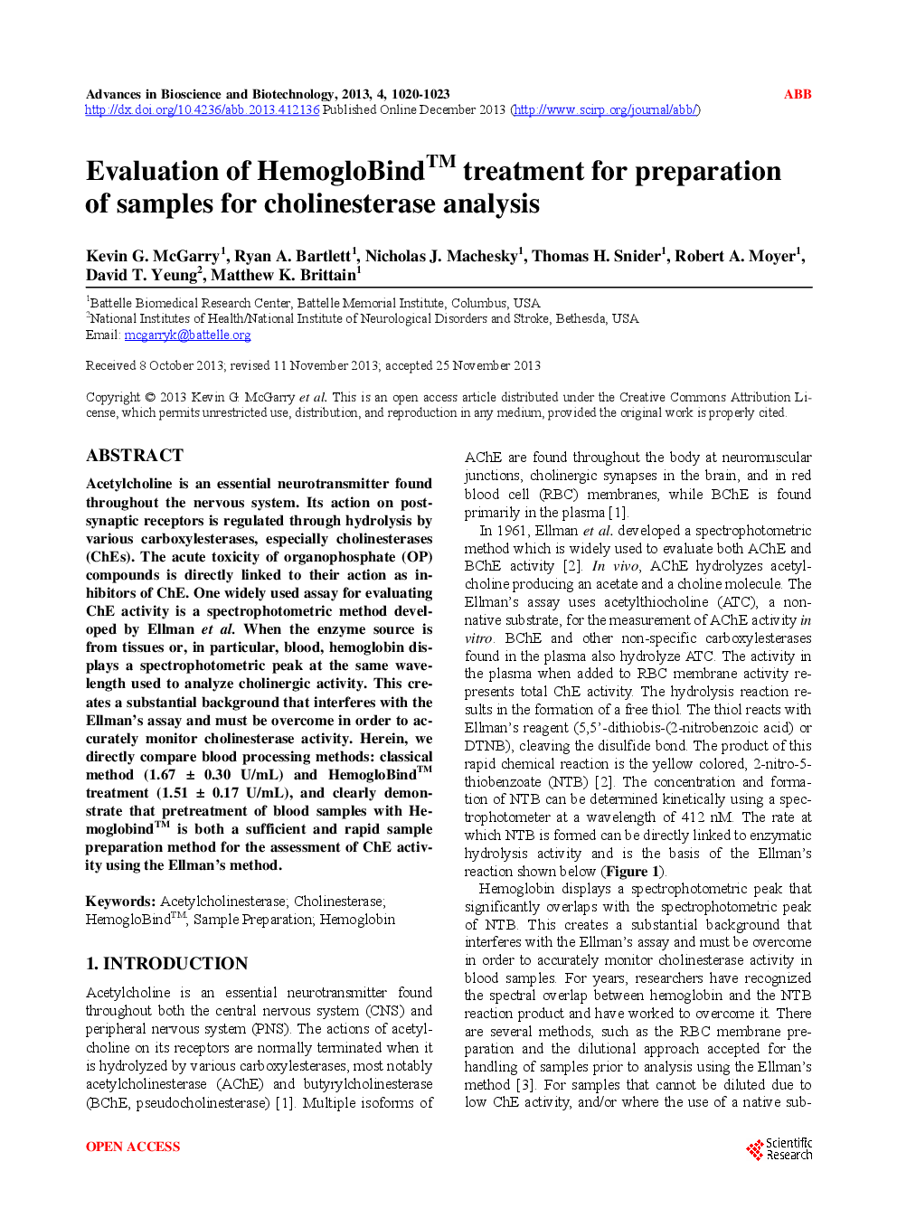 Evaluation Of HemogloBindTM Treatment For Preparation Of Samples For Cholinesterase Analysis - Page 2