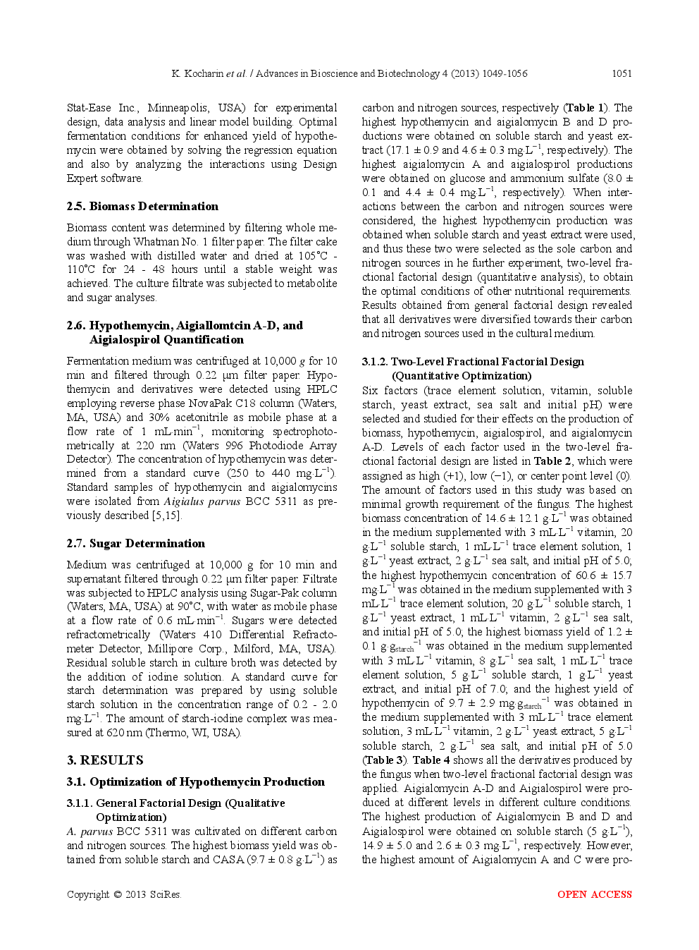 Hypothemycin Production And its Derivatives Diversifying  Of Aigialus Parvus BCC 5311 Influenced By Cultural Condition - Page 4