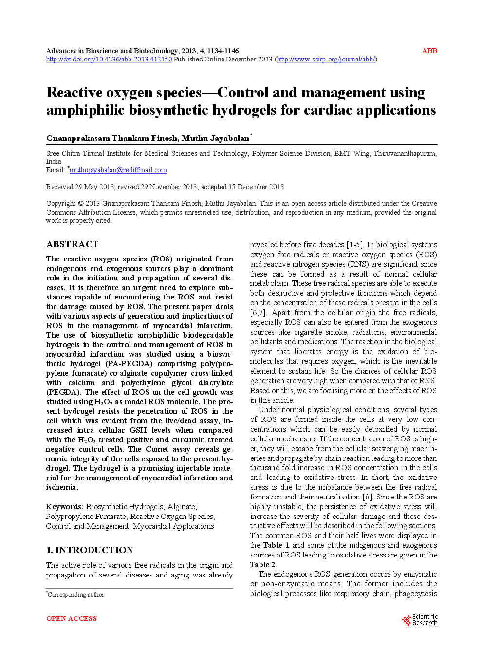 Reactive Oxygen Species—Control And Management Using Amphiphilic Biosynthetic Hydrogels For Cardiac Applications - Page 2