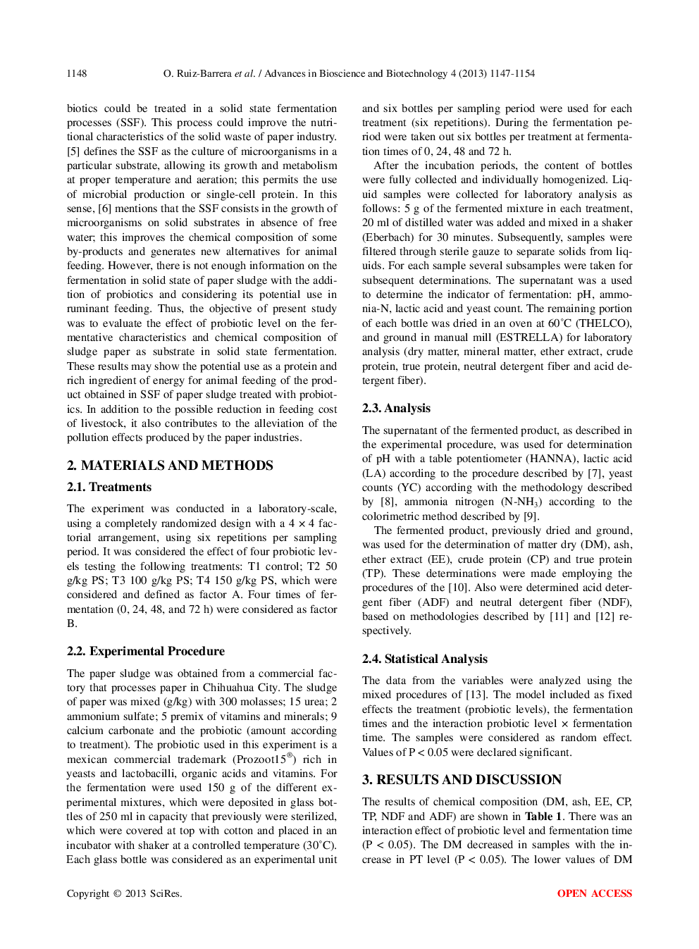 Probiotic Levels, Chemical Composition And Fermentative Characteristics In Solid State Fermentation Of Paper Sludge For Animal Feeding - Page 3