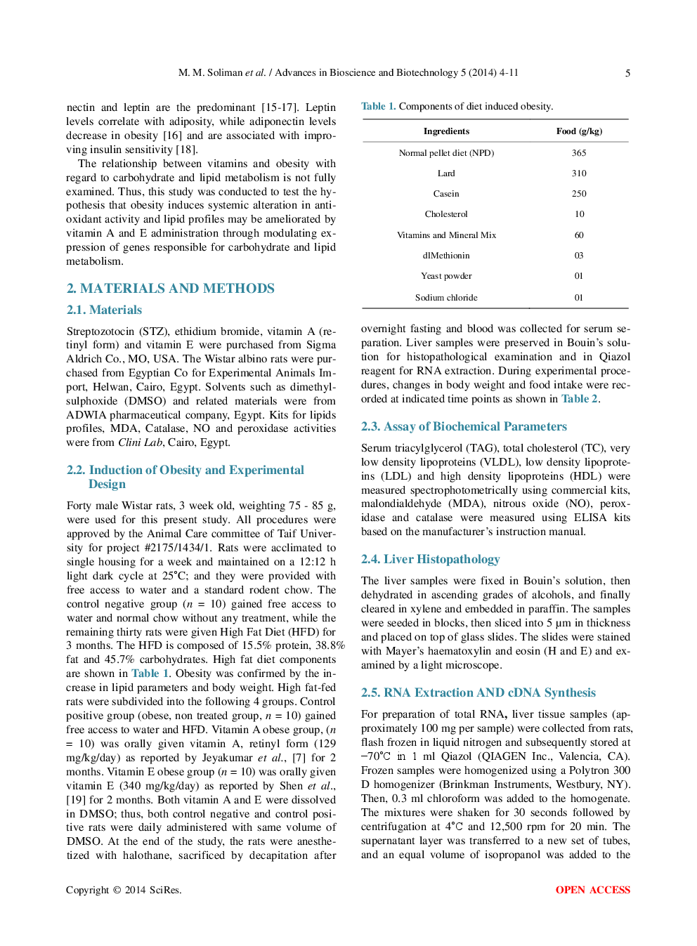 Effect Of Vitamin A And E On Carbohydrate And Lipid Metabolism In Diet-Induced Obese Wistar Rats - Page 3