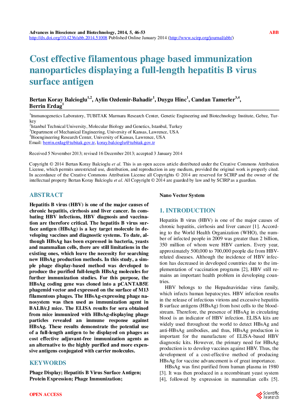 Cost Effective Filamentous Phage Based Immunization Nanoparticles Displaying A Full-Length Hepatitis B Virus Surface Antigen - Page 2