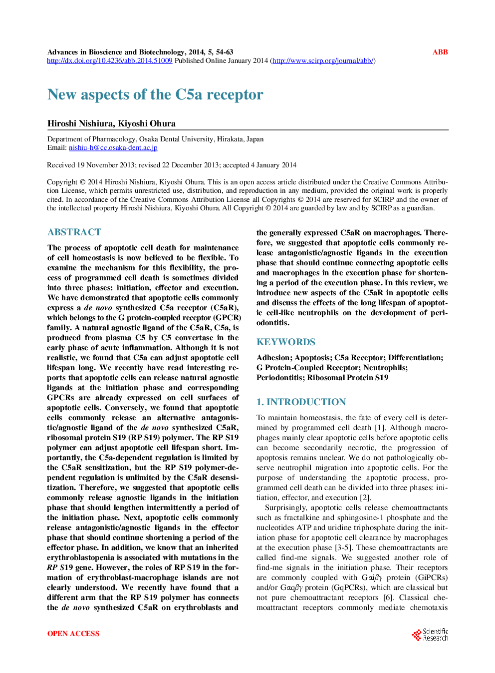 New Aspects Of The C5a Receptor - Page 2