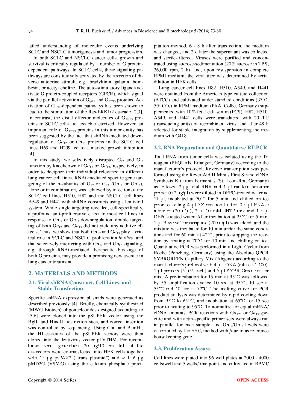 Cell-Type Specific And Non-Redundant Anti-Proliferative Effects Of ShRNA-Mediated Galpha12- And Galpha13 Knockdown In Lung Cancer Cell Lines - Page 3