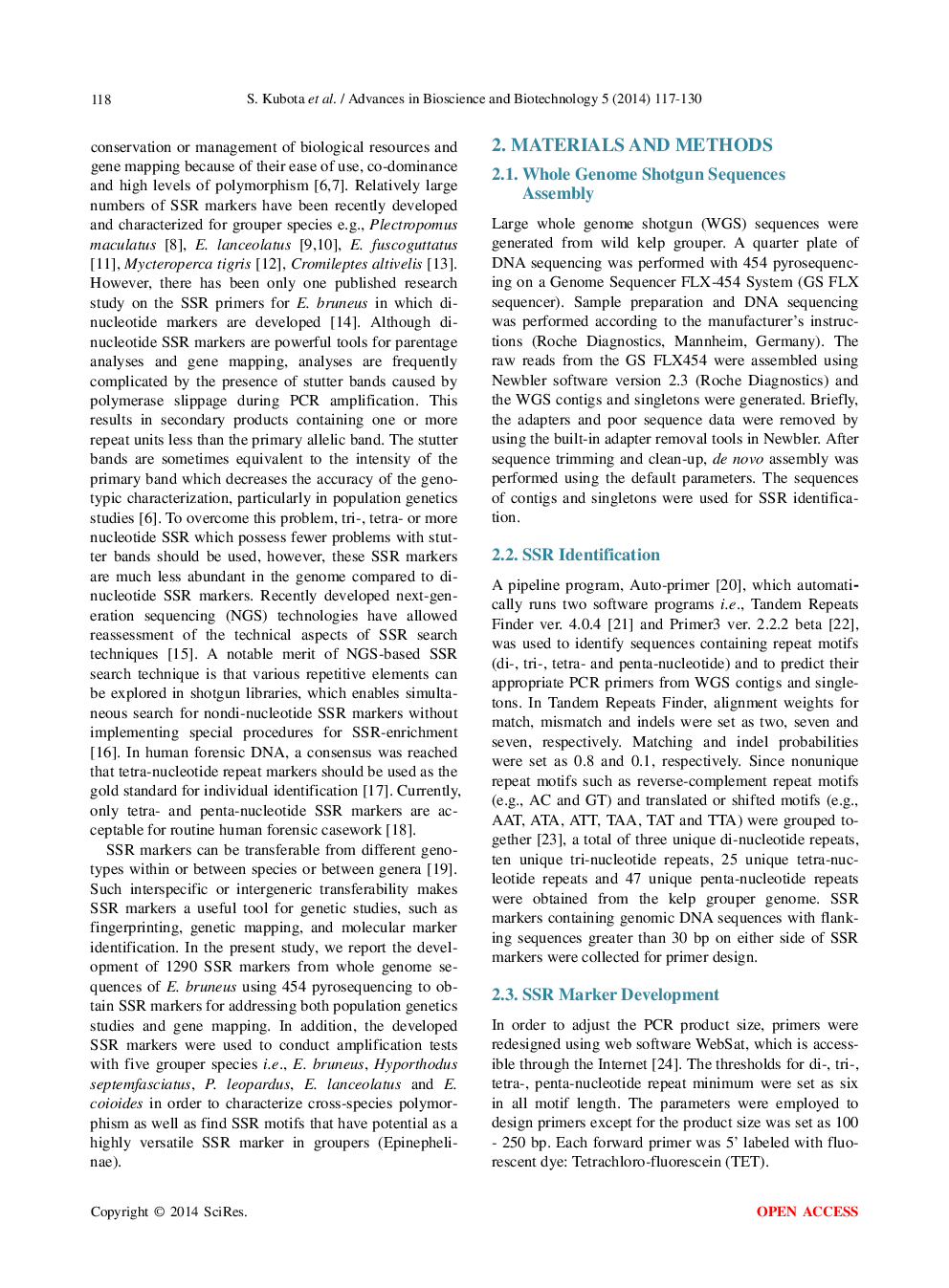 High-Throughput Simple Sequence Repeat (SSR) Markers Development For The Kelp Grouper (Epinephelus Bruneus) And Cross-Species Amplifications For Epinephelinae Species - Page 3
