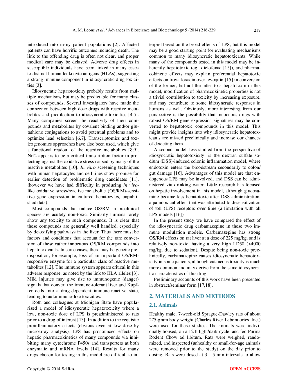 Repression Of Oxidative Stress/Reactive Metabolite Regulated Gene Expression Is Associated With Conversion Of Carbamazepine Into A Hepatotoxicant In LPS And DSS Rat Models - Page 3