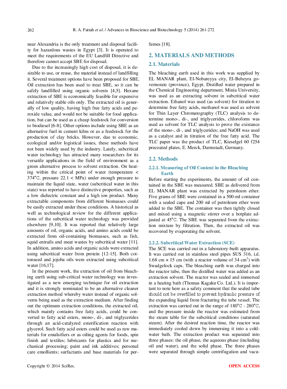 Recovery Of Oil And Free Fatty Acids From Spent Bleaching Earth Using Sub-Critical Water Technology Supported With Kinetic And Thermodynamic Study - Page 3