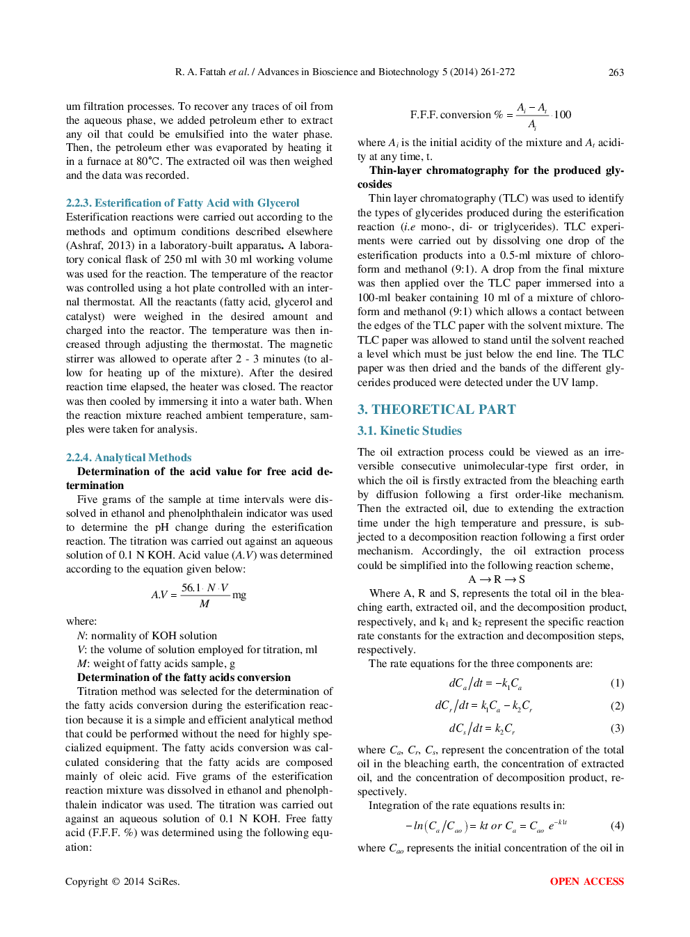 Recovery Of Oil And Free Fatty Acids From Spent Bleaching Earth Using Sub-Critical Water Technology Supported With Kinetic And Thermodynamic Study - Page 4