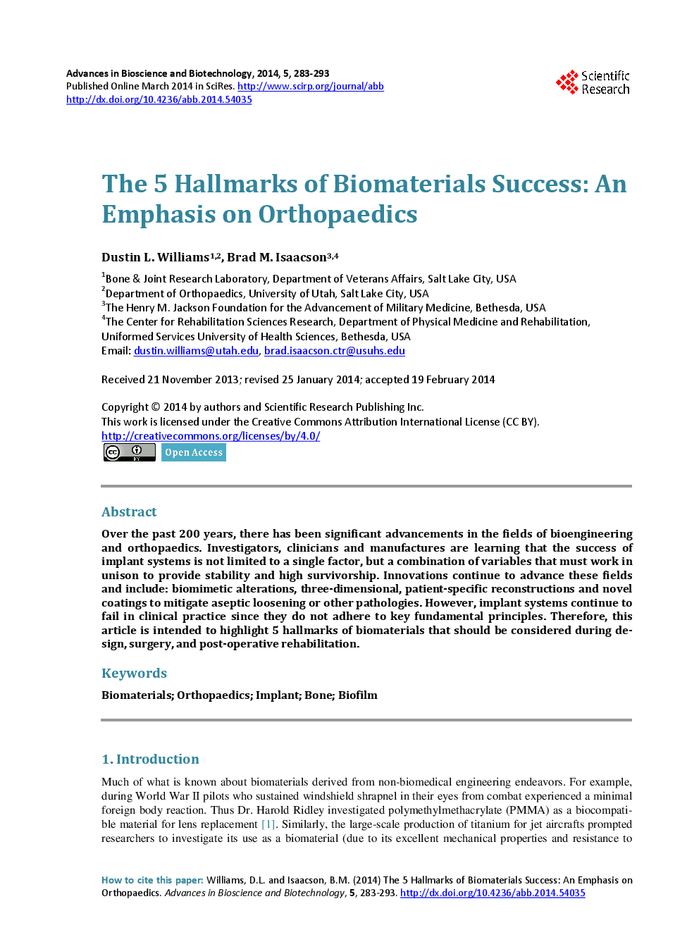 The 5 Hallmarks Of Biomaterials Success: An Emphasis On Orthopaedics - Page 2