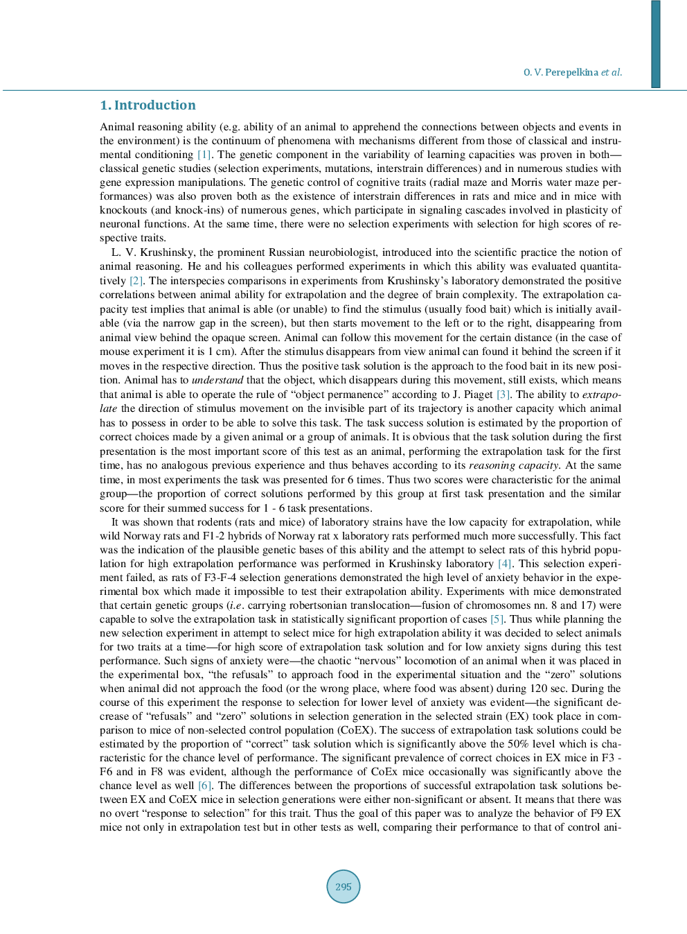 Selection Of Laboratory Mice For The High Scores Of Logic Task Solutions: The Correlated Changes In Behavior - Page 3