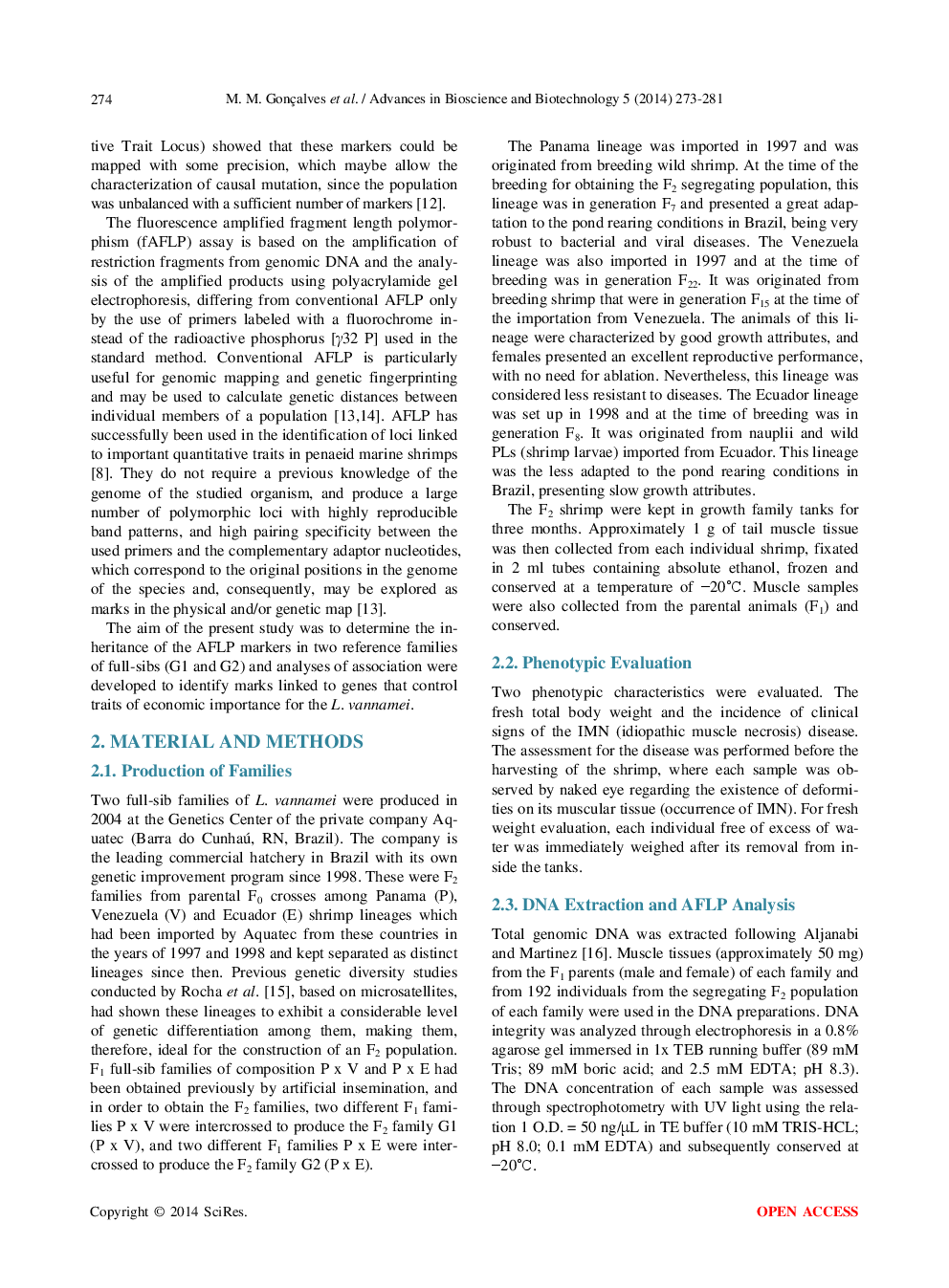 Inheritance Of AFLP Markers And Genetic linkage Analysis in Two Full-Sib Families Of The Marine Shrimp Litopenaeus Vannamei (Crustacea, Decapoda) - Page 3
