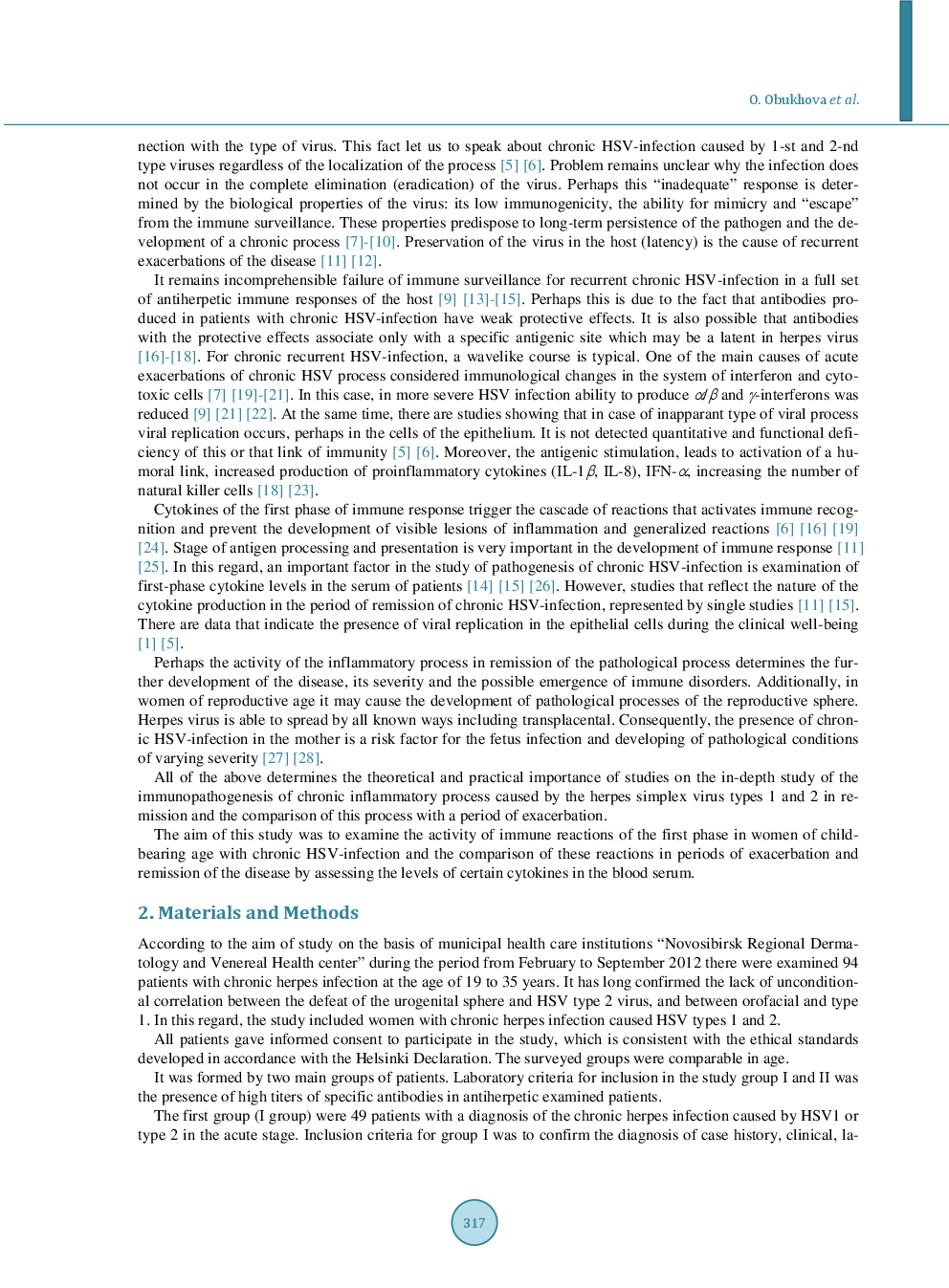The Content Of Some Types of Cytokines In Women Of Reproductive Age With Exacerbation And Remission Of Chronic Herpes Infection - Page 3