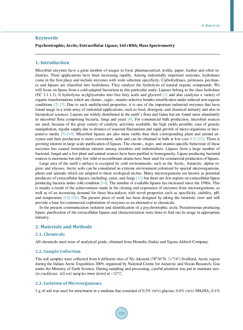 An Approach To The Identification And Characterisation Of A Psychrotrophic Lipase Producing Pseudomonas Sp ADT3 From Arctic Region - Page 3