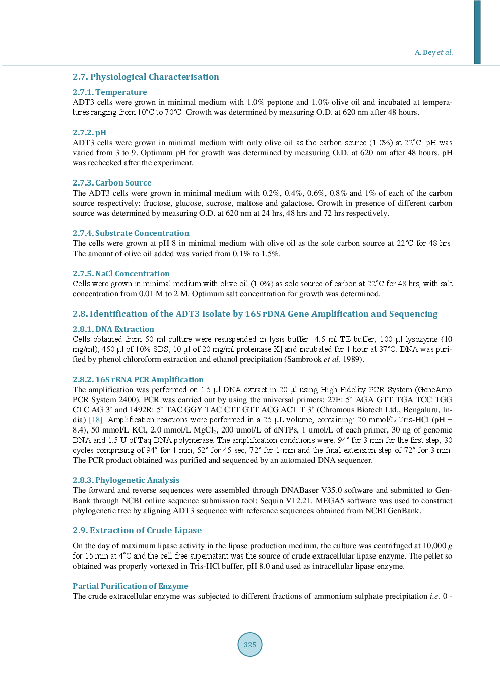 An Approach To The Identification And Characterisation Of A Psychrotrophic Lipase Producing Pseudomonas Sp ADT3 From Arctic Region - Page 5