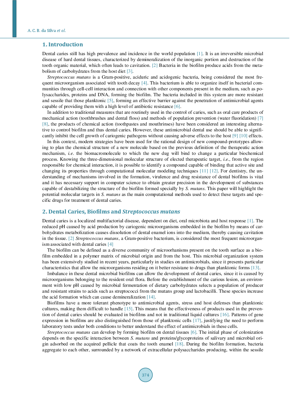 In Silico Approach For The Identification Of Potential Targets And Specific Antimicrobials For Streptococcus Mutans - Page 3
