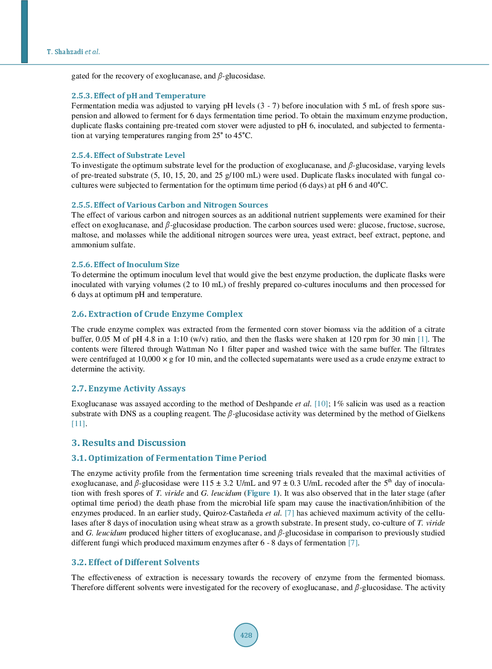 Induced Production Of Exoglucanase, And β-Glucosidase From Fungal Co-Culture Of T. Viride And G. lucidum - Page 4