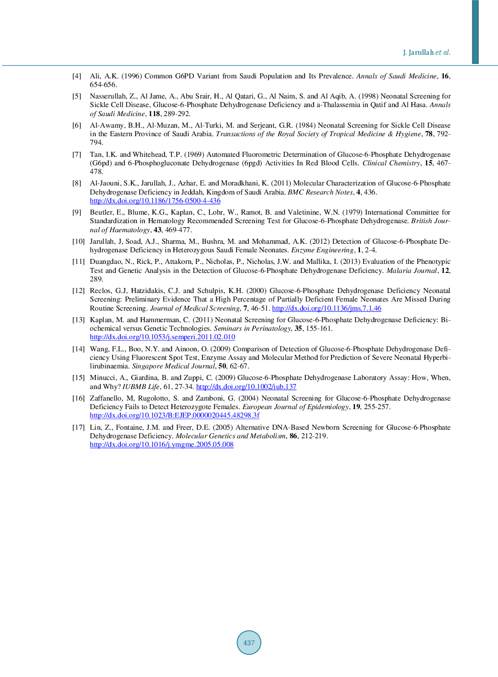 Biochemical Estimation Of Glucose 6 Phosphate Dehydrogenase Deficiency In Saudi Adults: Different Methods And Its Rationalization - Page 5