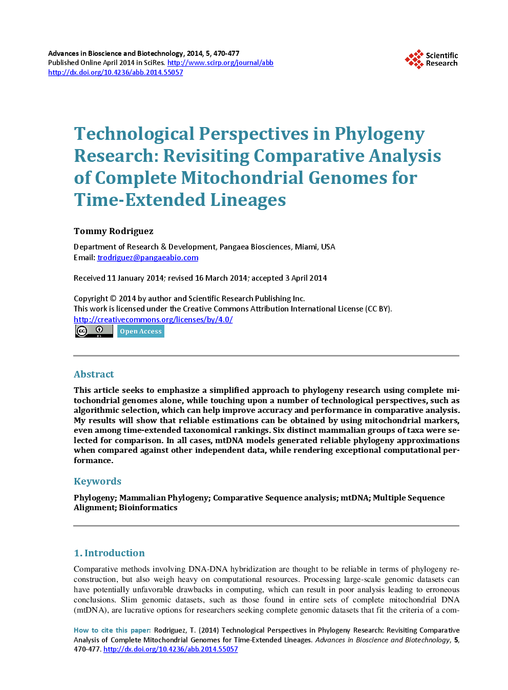 Technological Perspectives In Phylogeny Research: Revisiting Comparative Analysis Of Complete Mitochondrial Genomes For Time Extended Lineages - Page 2