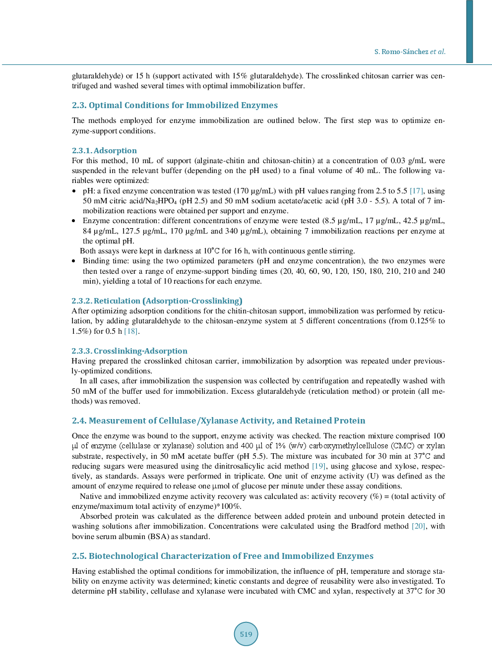 Immobilization Of Commercial Cellulase And Xylanase By Different Methods Using Two Polymeric Supports - Page 4
