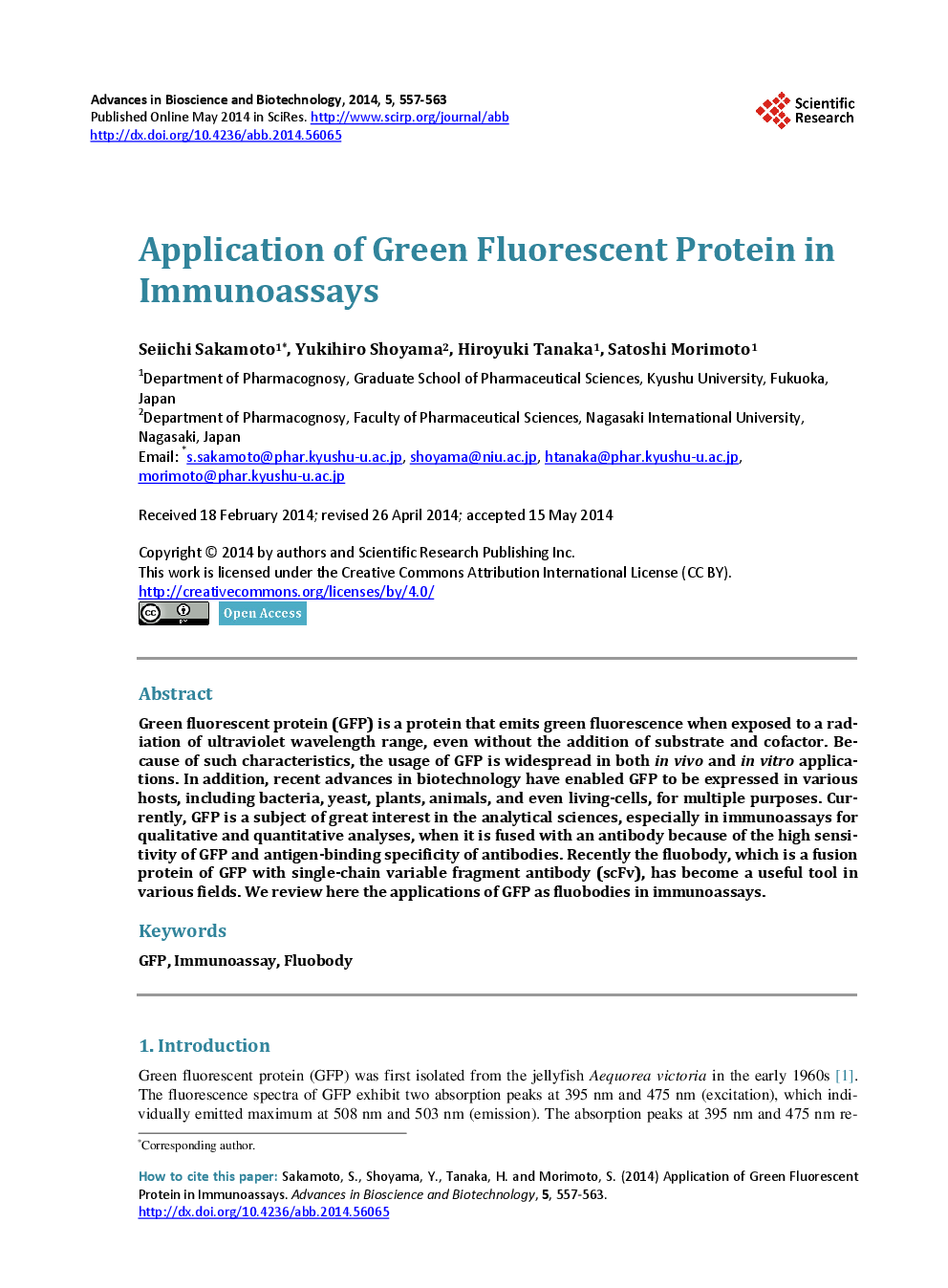Application Of Green Fluorescent Protein In Immunoassays - Page 2