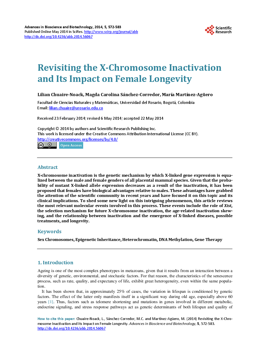 Revisiting The X-Chromosome Inactivation And Its Impact On Female Longevity - Page 2