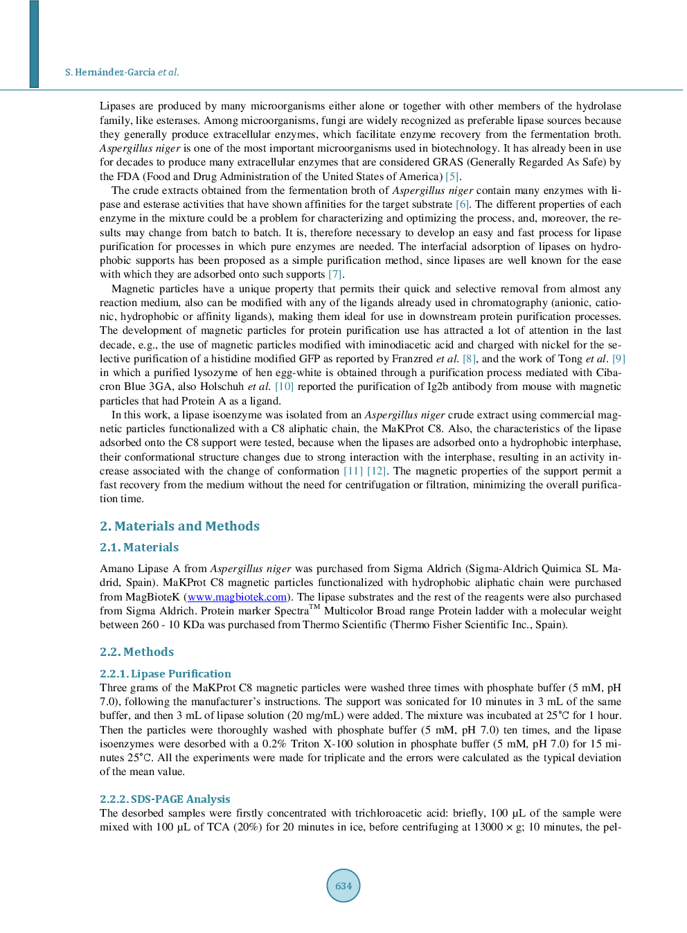 Purification, Immobilization And Characterization Of Lipase Isoenzyme From Aspergillus Niger With C8 Magnetic Particles - Page 3