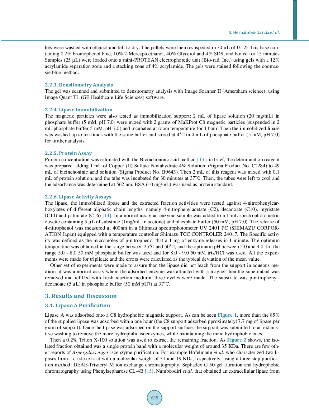 Purification, Immobilization And Characterization Of Lipase Isoenzyme From Aspergillus Niger With C8 Magnetic Particles - Page 4