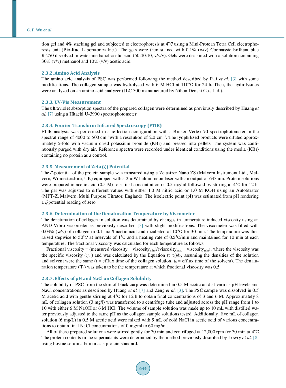 Isolation And Characterization Of Pepsin-Solubilized Collagen From The Skin Of Black Carp (Mylopharyngdon Piceus) - Page 4
