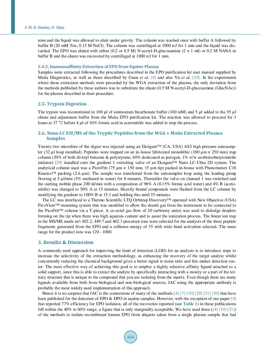Improved Recovery Of Erythropoietin And Darbepoetin From Equine Plasma By The Application Of A Wheat Germ Agglutinin Mediated Pre-Extraction Prior To Immunoaffinity Chromatography - Page 5