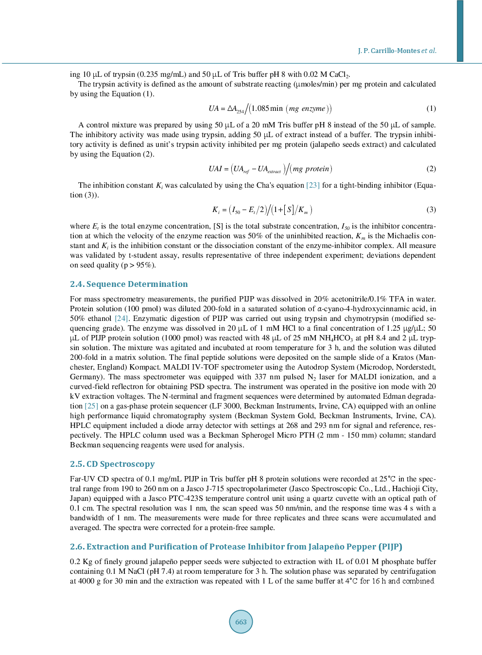 Purification And Biochemical Characterization Of A Protease Inhibitor II Family From Jalapeño Pepper (Capsicum Annuum L.) - Page 4