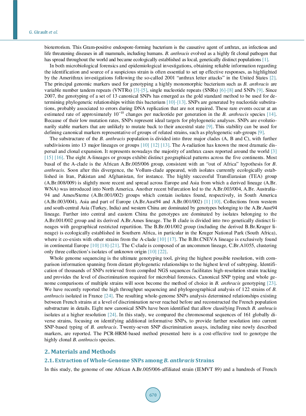 Application Of High-Throughput Sequencing: Discovery Of Informative SNPs To Subtype Bacillus Anthracis - Page 3