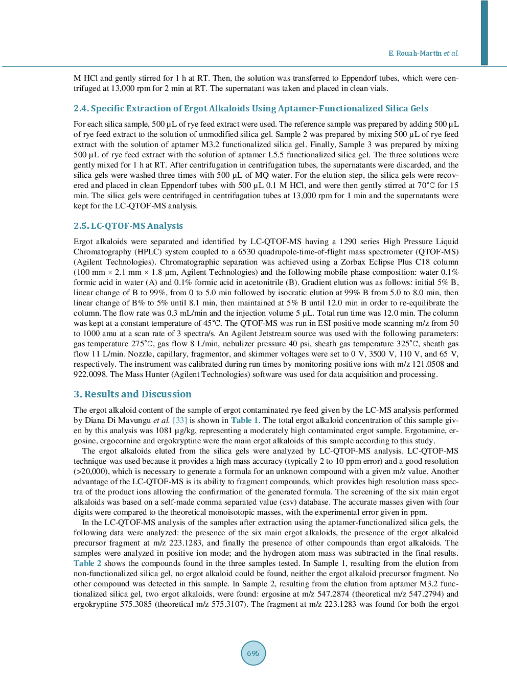 Aptamer-Based Extraction Of Ergot Alkaloids From Ergot Contaminated Rye Feed - Page 5