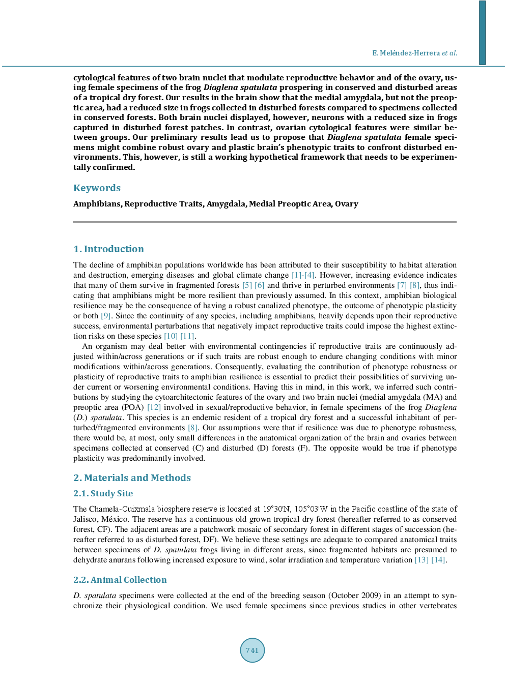 Studying Some Brain And Ovarian Morphological Traits In Diaglena Spatulata Female Frogs Thriving In Conserved And Perturbed Habitats: A Preliminary Report And Its Implications For Amphibian Survival And Continuity - Page 3