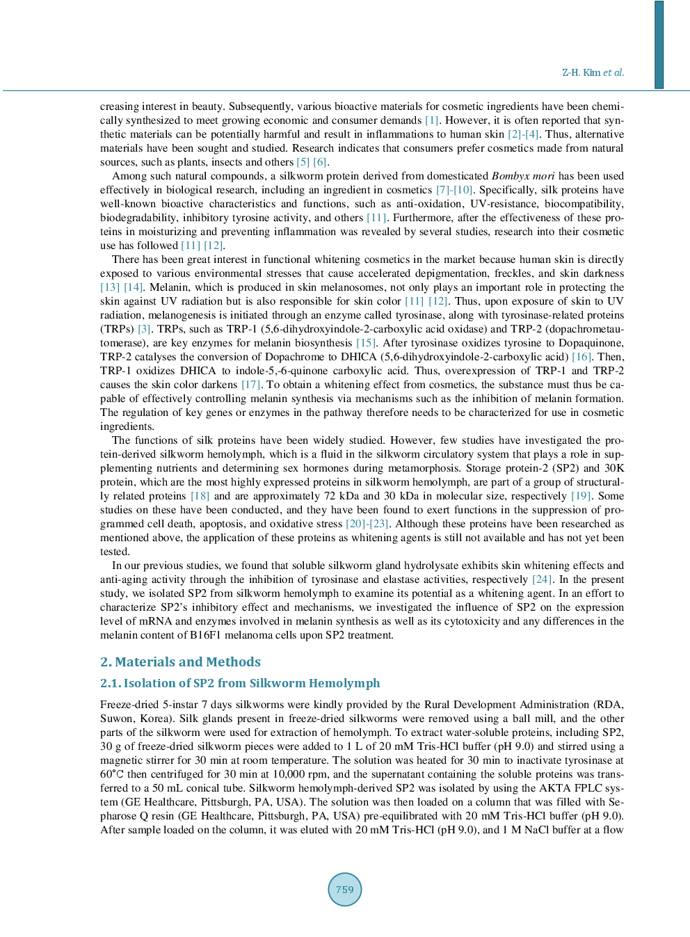 Whitening Effect Of Storage Protein 2 From Silkworm Hemolymph - Page 3