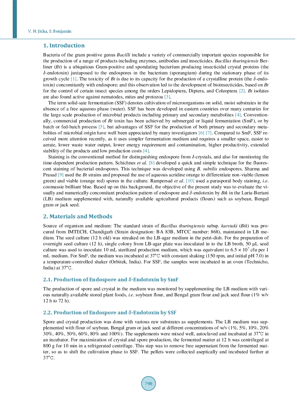 Solid-State Fermentation For The Concomitant Production Of δ-Endotoxin And Endospore From Bacillus Thuringiensis Subsp. Kurstaki - Page 3