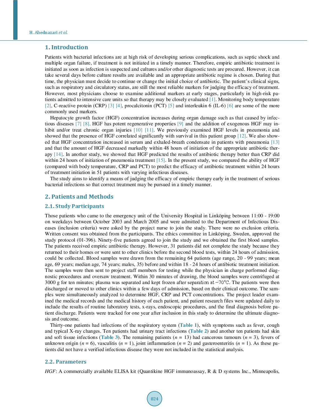 Hepatocyte Growth Factor Is A Reliable Marker For Efficient Anti-Bacterial Therapy Within The First Day Of Treatment - Page 3
